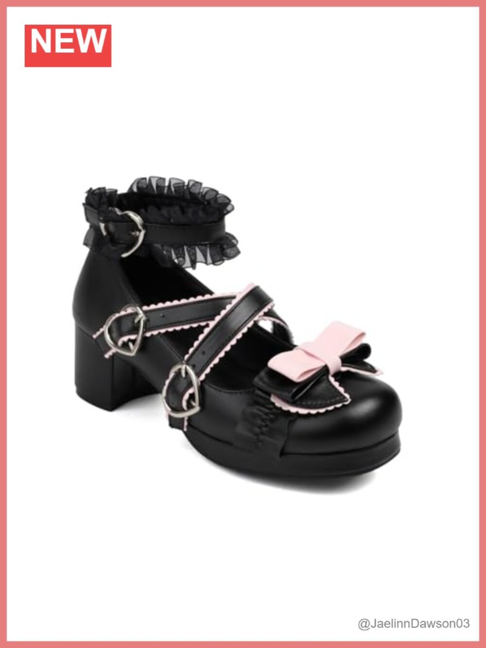 Lolita Cosplay Mary Jane Pumps Round Toe Bow Block Heel Party Shoes